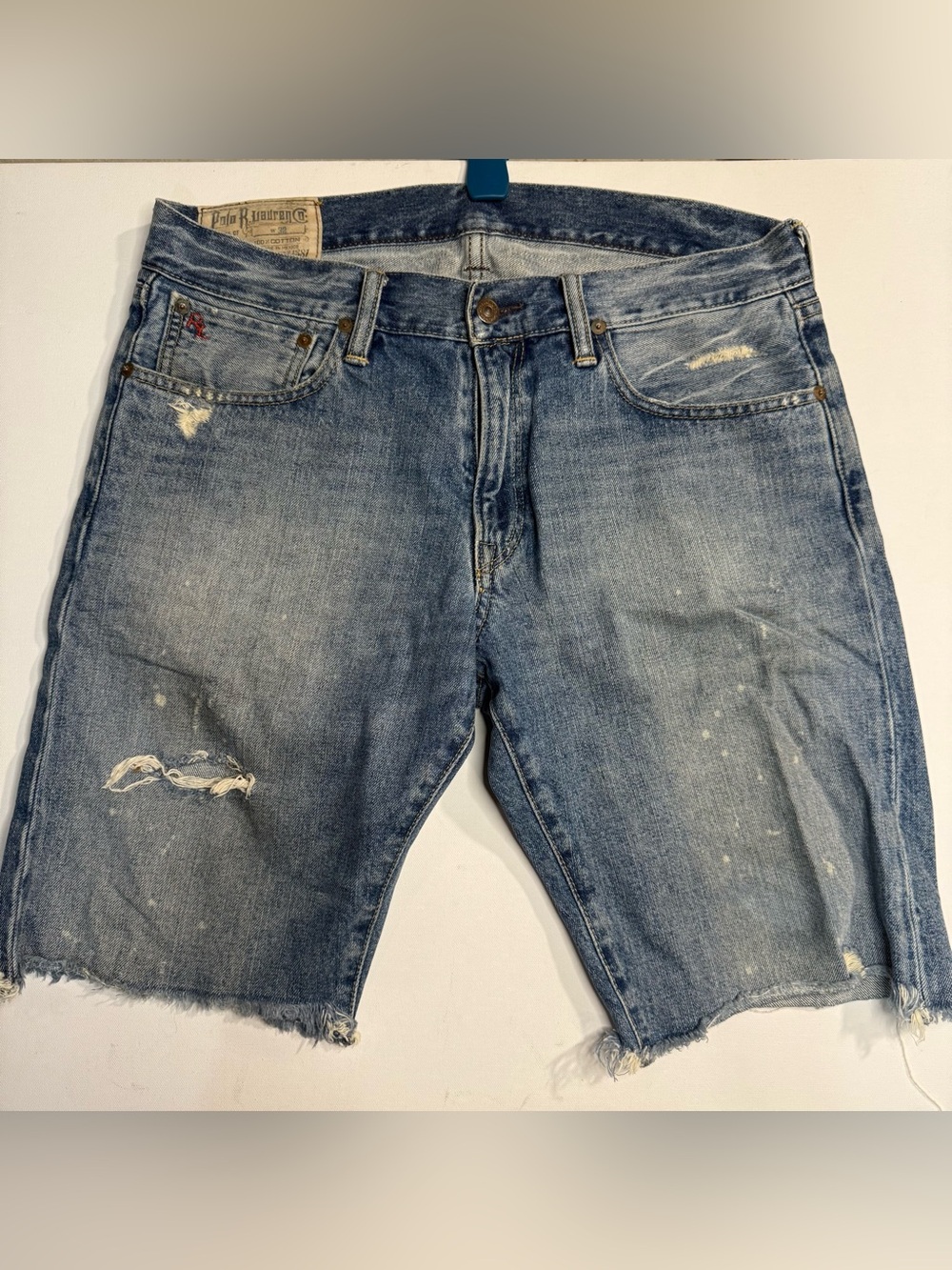 Polo by Ralph Lauren Men's Distressed Blue Denim Shorts